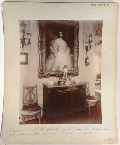 Interior of the Home of Cecile Sorel at 99 Avenue des Champs Elysees, 1910 by Eugène Atget